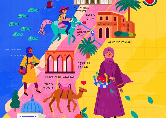 Gallery of Works by International Illustrators for the "A Map for Gaza" Project