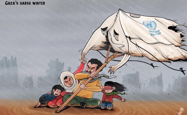 O rigoroso inverno de Gaza...