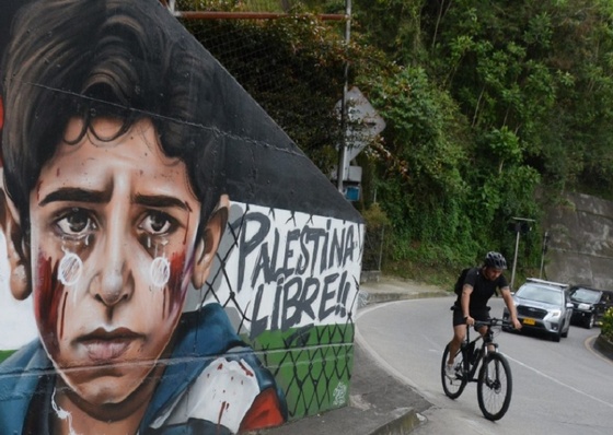 El clamor de 'Palestina libre' en murales en Manizales y Villamaría