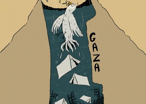 GAZA  Portavoz de la Defensa Civil en Gaza: Miles de tiendas de campaña inundadas por el agua de lluvia, y la situación en el sector es catastrófica.