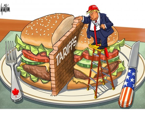 El muro arancelario La guerra comercial entre Estados Unidos y Canadá se intensifica.