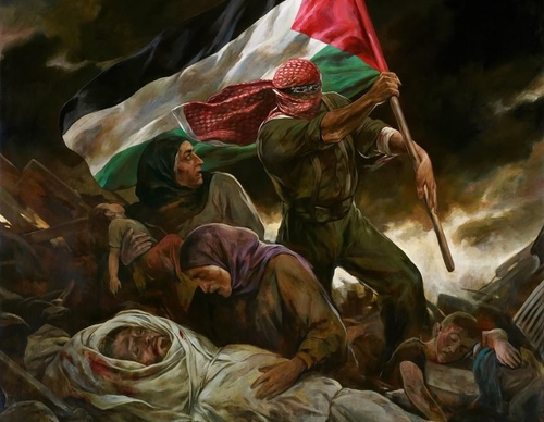The painting “Fath al-Qarib (The Near Victory)” by Hassan Roholamin