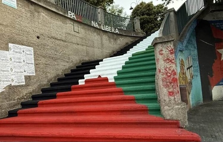 In Orgosolo, a staircase through Gaza