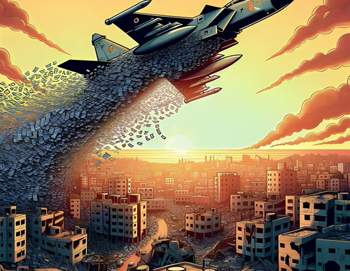 Galería de ilustraciones para Gaza de Malek Qreeqe - Palestina