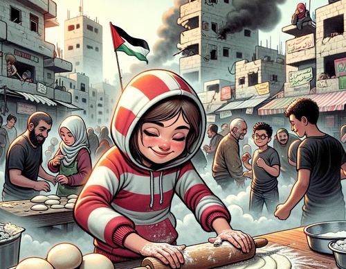 Galería de ilustraciones para Gaza de Malek Qreeqe - Palestina