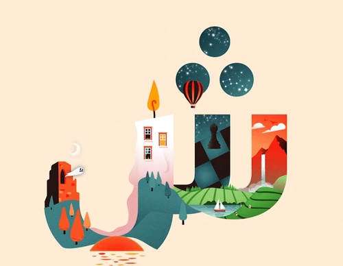 Arabic Typography Illustrations by Ruh Al-Alam from Uk