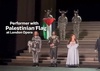 Performer with Palestinian Flag at London Opera