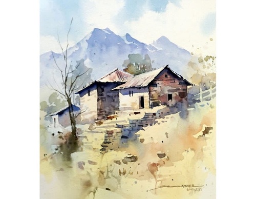 Gallery Of Watercolor Painting By Sikander Singh - India