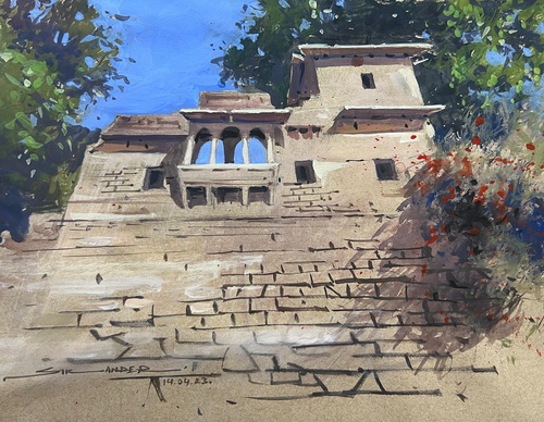 Galería de pintura en acuarela de Sikander Singh - India