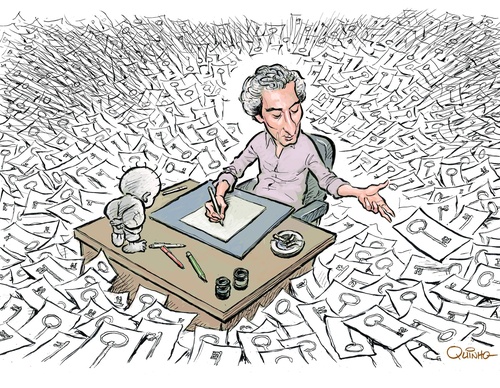 The celebrated Palestinian cartoonist and journalist Naji al-Ali (1937–1987), by Quinho Ravelli– Brazil