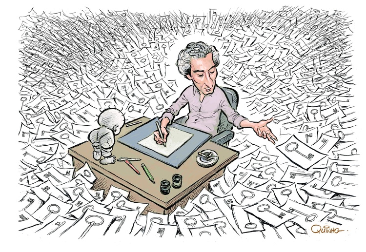 The celebrated Palestinian cartoonist and journalist Naji al-Ali (1937–1987), by Quinho Ravelli– Brazil