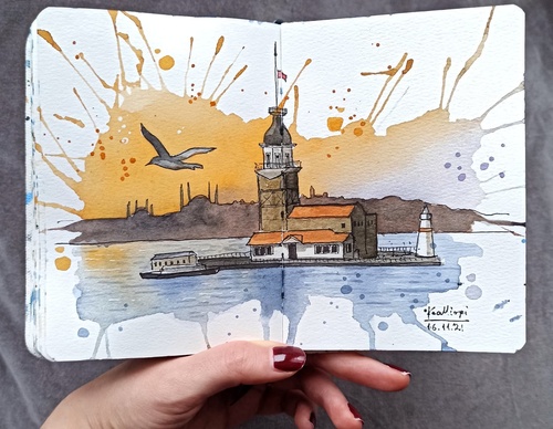 Galeria de pinturas em aquarela de Kalliopi C - Escócia