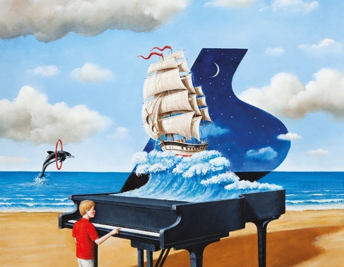 Gallery of humor painting by Rafal Olbinski - Poland