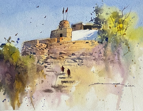 Gallery Of Watercolor Painting By Sikander Singh - India