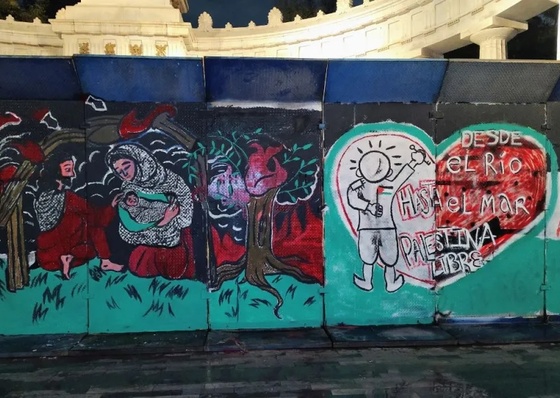 Pintam murais contra o genocídio palestino na Alameda Central