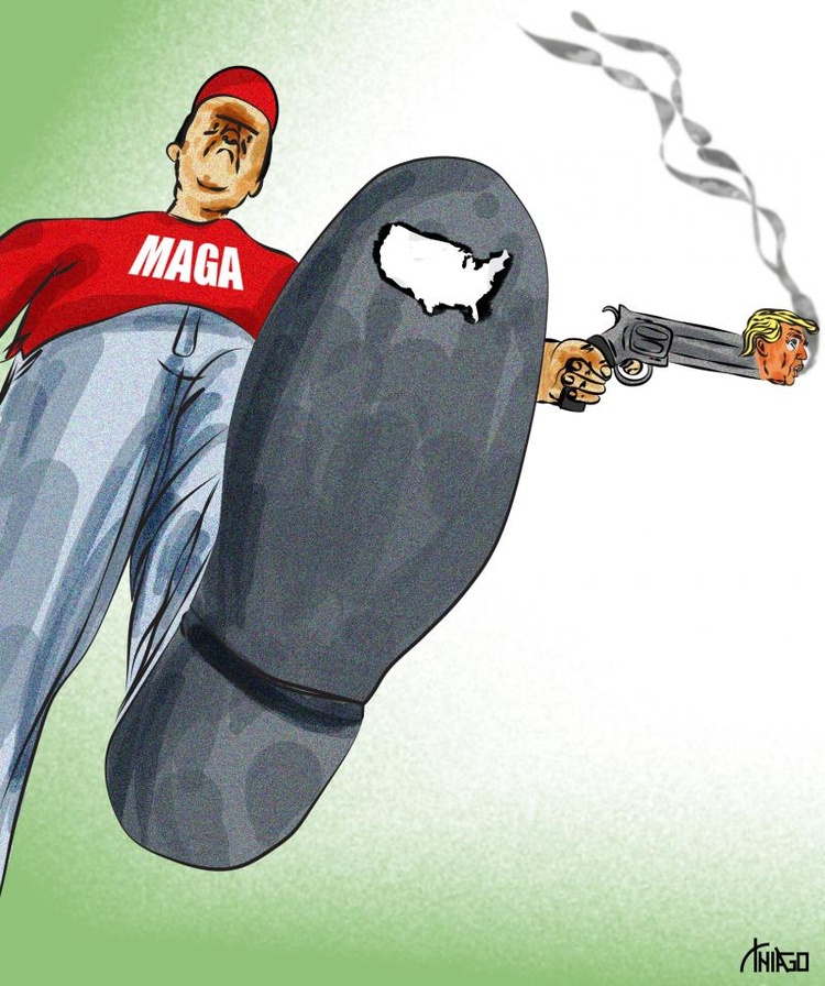 Disparado en el pie