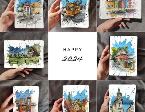 Galeria de pinturas em aquarela de Kalliopi C - Escócia