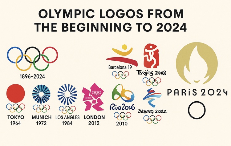 Olympic Logos from the Beginning to 2024