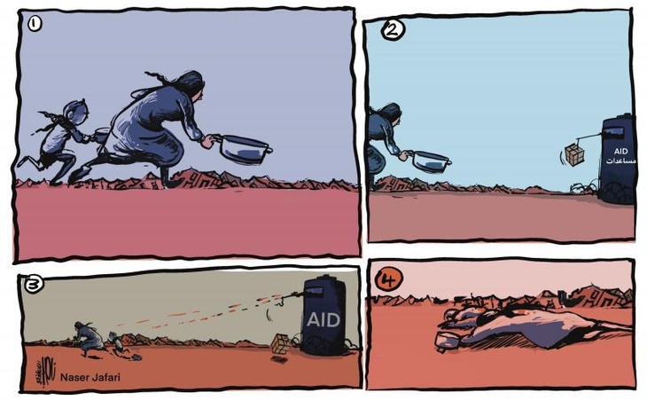 Victims of humanitarian damage in Gaza