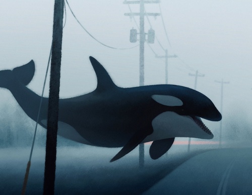 mysterious and shadowy animal illustrations by jenna barton