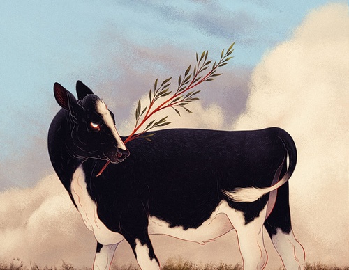 mysterious and shadowy animal illustrations by jenna barton