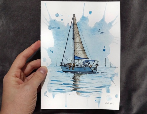 Galeria de pinturas em aquarela de Kalliopi C - Escócia