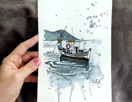 Galeria de pinturas em aquarela de Kalliopi C - Escócia