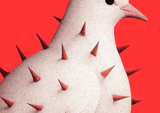 Peace - not unarmed | This poster illuminates the concept of modern peace through a powerful visual metaphor and concise, impactful text. The white do