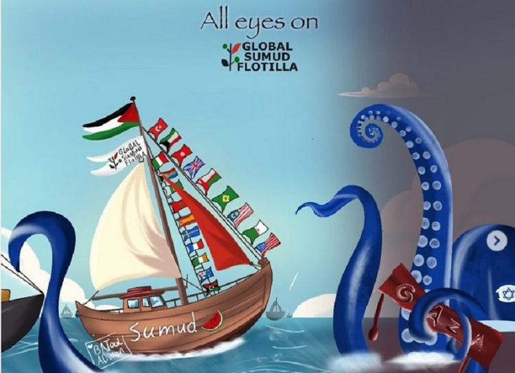 Humanitarian Mission: Palestinian Artist in Gaza Sends Message to Flotilla