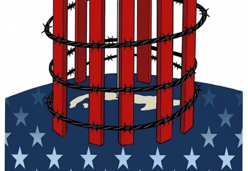 The fence of bars and stars The blockade of Cuba by the US administration is a genocide.