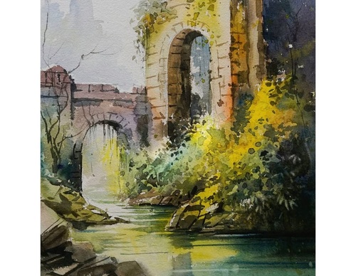 Gallery Of Watercolor Painting By Sikander Singh - India