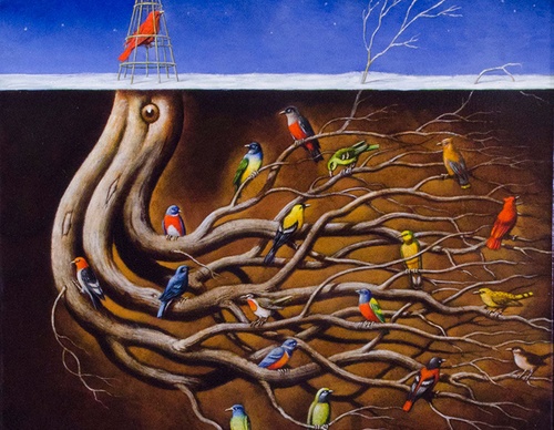Gallery of humor painting by Rafal Olbinski - Poland
