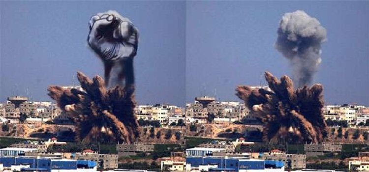 Palestinian turns images of the Gaza conflict into works of art