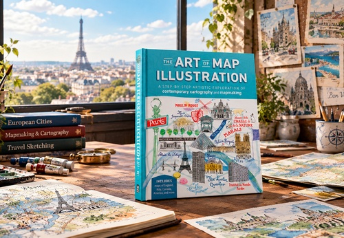 El arte de la ilustración de mapas: una exploración artística, paso a paso, de la cartografía y la elaboración de mapas contemporáneos, por James Gull