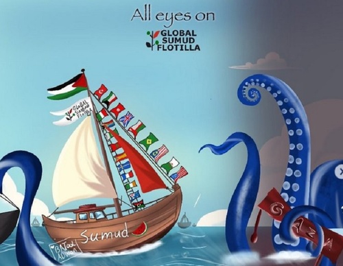 Humanitarian Mission: Palestinian Artist in Gaza Sends Message to Flotilla