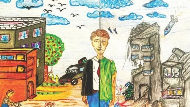 El horror y la esperanza de los niños de Gaza en dibujos entre los bombardeos