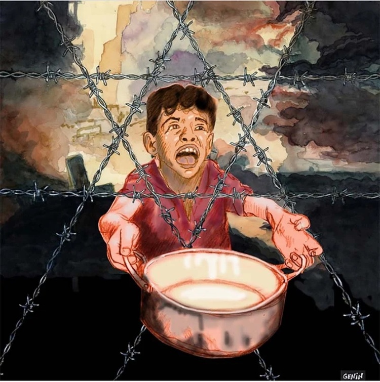 Cartoonists from around the world unite against hunger in Gaza
