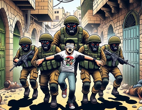 Galería de ilustraciones para Gaza de Malek Qreeqe - Palestina