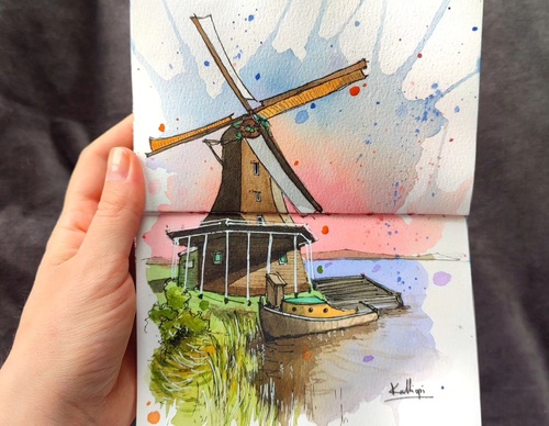 Galeria de pinturas em aquarela de Kalliopi C - Escócia