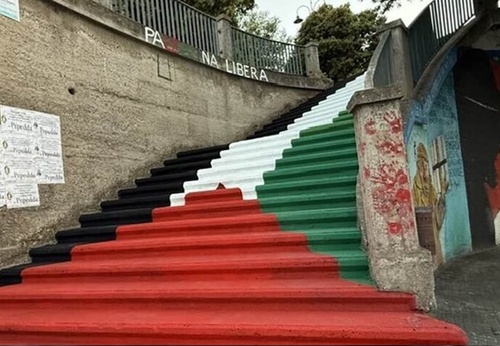 In Orgosolo, a staircase through Gaza