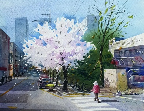 Galeria de pinturas em aquarela de Park Imgyu - Coreia do Sul