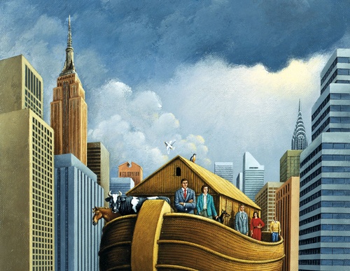 Gallery of humor painting by Rafal Olbinski - Poland