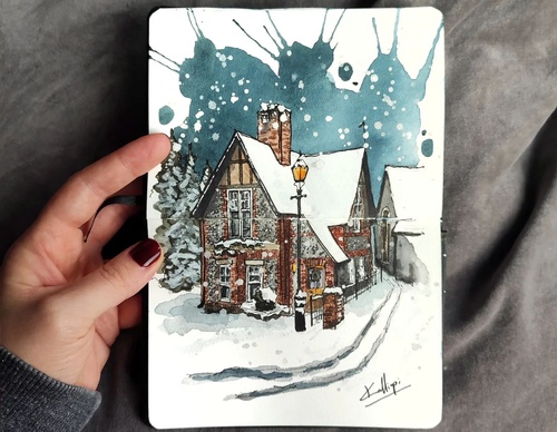 Galeria de pinturas em aquarela de Kalliopi C - Escócia