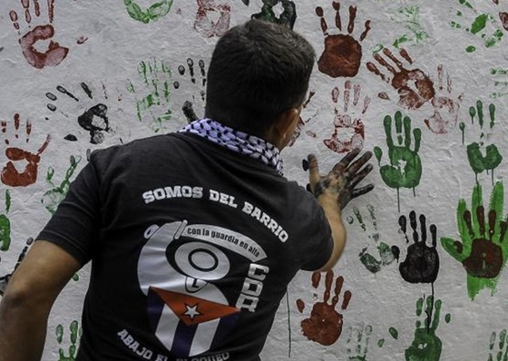 Um mural em Havana pela paz na Palestina