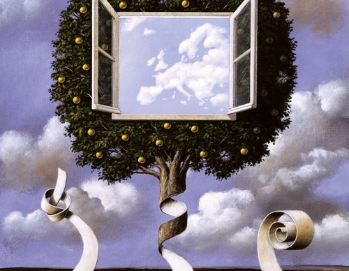 Gallery of humor painting by Rafal Olbinski - Poland