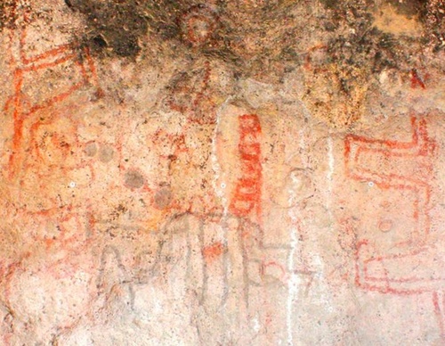 Patagonian cave paintings in South America