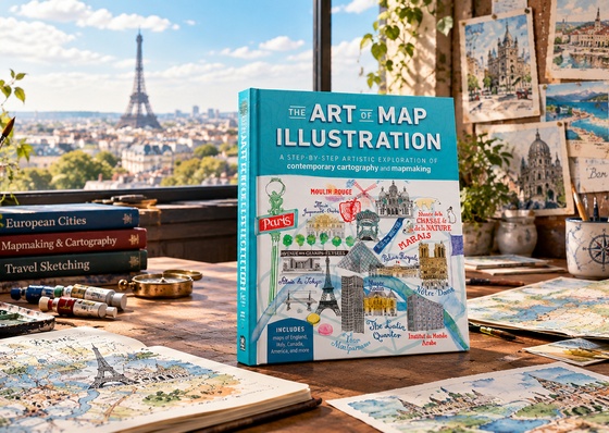 A Arte da Ilustração de Mapas: Uma Exploração Artística Passo a Passo da Cartografia e da Elaboração de Mapas Contemporâneas, por James Gulliver Hanco