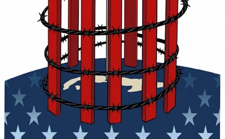 The fence of bars and stars The blockade of Cuba by the US administration is a genocide.