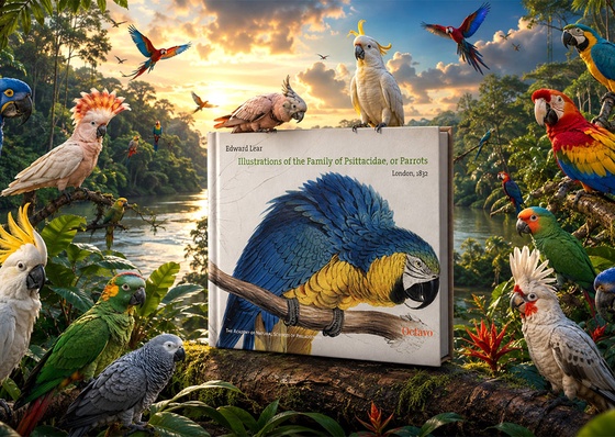 Ilustrações da família Psittacidae, ou papagaios