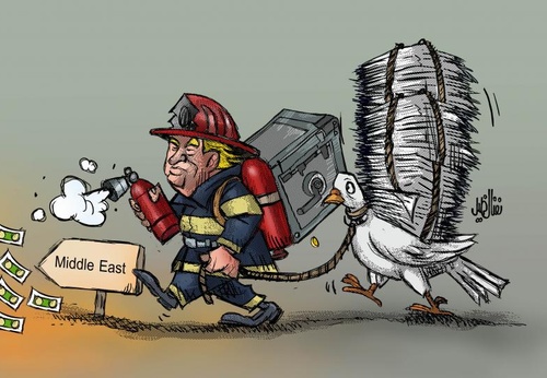 Trump is a firefighter or a money collector?